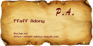 Pfaff Adony névjegykártya